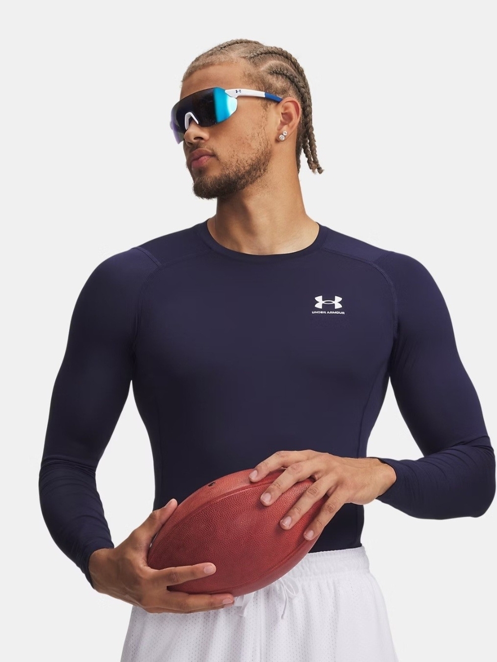 Under Armour HeatGear Armour   Compression Navy Long Sleeve Top Mens Size 2XL